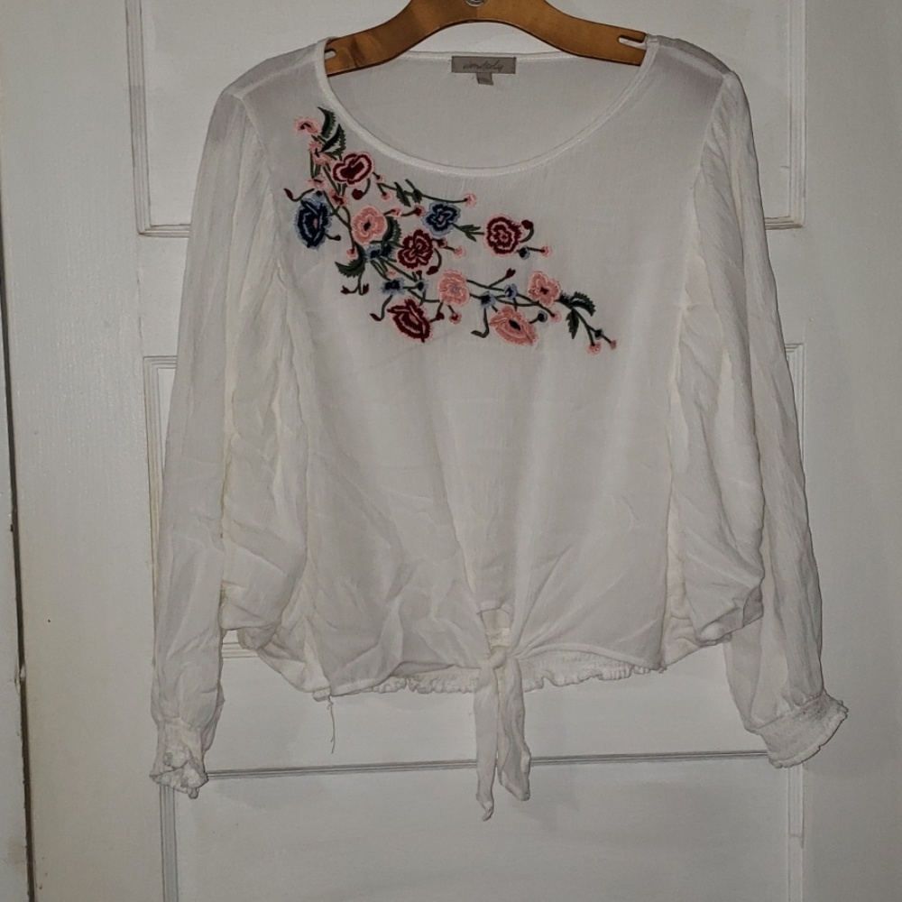 Wonderly Floral Peasant Top EUC